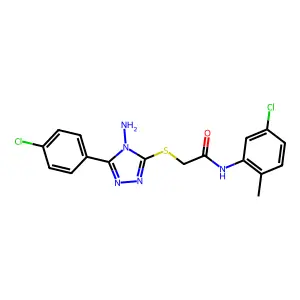 2-((4-amino-5-(4-chlorophenyl)-4H-1,2,4-triazol-3-yl)thio)-N-(5-chloro-2-methylphenyl)acetamide structure