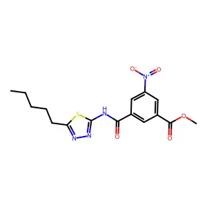 Methyl 3-nitro-5-[(5-pentyl-1,3,4-thiadiazol-2-yl)carbamoyl]benzoate structure