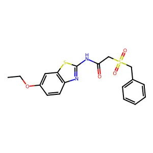 2-benzylsulfonyl-N-(6-ethoxy-1,3-benzothiazol-2-yl)acetamide structure