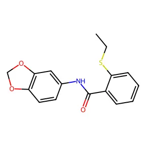 N-(1,3-benzodioxol-5-yl)-2-ethylsulfanylbenzamide structure