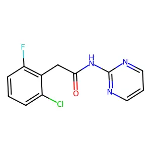 2-(2-chloro-6-fluorophenyl)-N-pyrimidin-2-ylacetamide structure