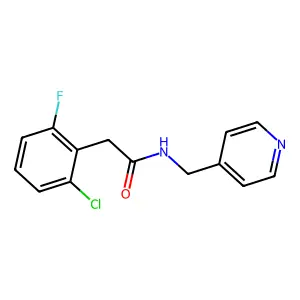 2-(2-chloro-6-fluorophenyl)-N-(pyridin-4-ylmethyl)acetamide structure