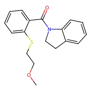 2,3-Dihydroindol-1-yl-[2-(2-methoxyethylsulfanyl)phenyl]methanone structure
