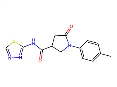 1-(4-methylphenyl)-5-oxo-N-(1,3,4-thiadiazol-2-yl)pyrrolidine-3-carboxamide structure