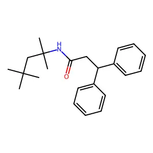 3,3-diphenyl-N-(2,4,4-trimethylpentan-2-yl)propanamide structure