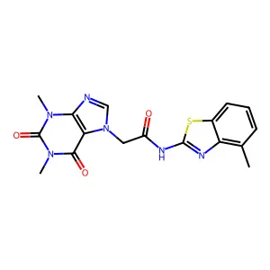 2-(1,3-dimethyl-2,6-dioxopurin-7-yl)-N-(4-methyl-1,3-benzothiazol-2-yl)acetamide structure