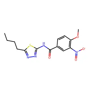 N-(5-butyl-1,3,4-thiadiazol-2-yl)-4-methoxy-3-nitrobenzamide structure