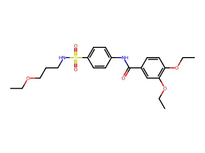 3,4-diethoxy-N-[4-(3-ethoxypropylsulfamoyl)phenyl]benzamide structure