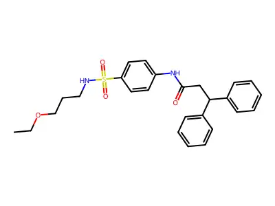 N-[4-(3-ethoxypropylsulfamoyl)phenyl]-3,3-diphenylpropanamide structure