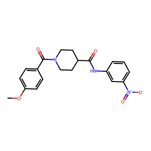 1-(4-methoxybenzoyl)-N-(3-nitrophenyl)piperidine-4-carboxamide structure