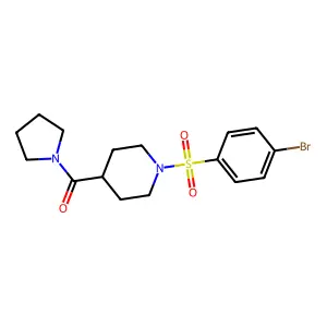 [1-(4-Bromophenyl)sulfonylpiperidin-4-yl]-pyrrolidin-1-ylmethanone structure