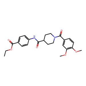 Ethyl 4-[[1-(3,4-dimethoxybenzoyl)piperidine-4-carbonyl]amino]benzoate structure