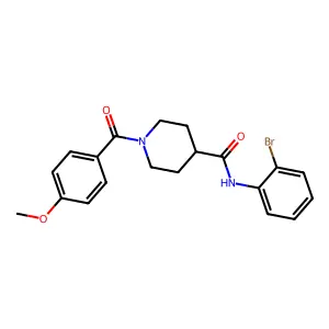 N-(2-bromophenyl)-1-(4-methoxybenzoyl)piperidine-4-carboxamide structure