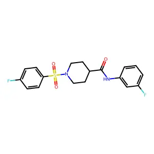 N-(3-fluorophenyl)-1-(4-fluorophenyl)sulfonylpiperidine-4-carboxamide structure