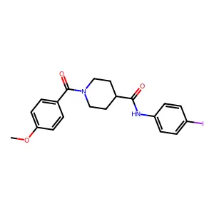 N-(4-iodophenyl)-1-(4-methoxybenzoyl)piperidine-4-carboxamide structure