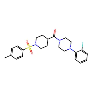 [4-(2-fluorophenyl)piperazin-1-yl]-[1-(4-methylphenyl)sulfonylpiperidin-4-yl]methanone structure