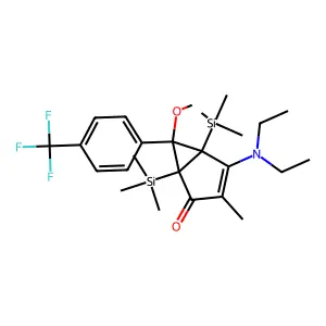 (1R,5R,6S)-4-(diethylamino)-6-methoxy-3-methyl-6-[4-(trifluoromethyl)phenyl]-1,5-bis(trimethylsilyl)bicyclo[3.1.0]hex-3-en-2-one structure