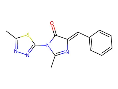 5-Benzylidene-2-methyl-3-(5-methyl-1,3,4-thiadiazol-2-yl)imidazol-4-one structure