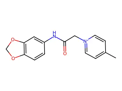 1-[2-(1,3-Benzodioxol-5-ylamino)-2-oxoethyl]-4-methylpyridinium structure