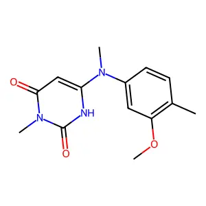 6-(3-methoxy-N,4-dimethylanilino)-3-methyl-1H-pyrimidine-2,4-dione structure