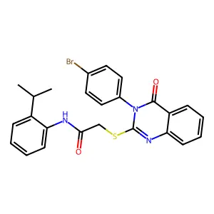 2-{[3-(4-bromophenyl)-4-oxo-3,4-dihydroquinazolin-2-yl]sulfanyl}-N-[2-(propan-2-yl)phenyl]acetamide structure