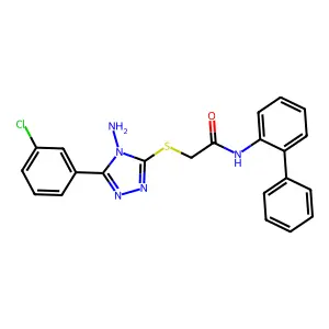 2-{[4-amino-5-(3-chlorophenyl)-4H-1,2,4-triazol-3-yl]sulfanyl}-N-(biphenyl-2-yl)acetamide structure