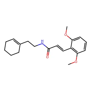 (E)-N-[2-(cyclohexen-1-yl)ethyl]-3-(2,6-dimethoxyphenyl)prop-2-enamide structure