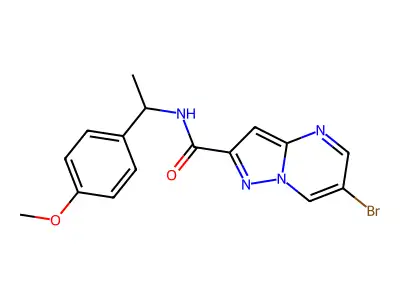 6-bromo-N-[1-(4-methoxyphenyl)ethyl]pyrazolo[1,5-a]pyrimidine-2-carboxamide structure