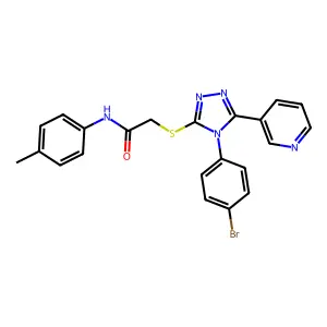 2-{[4-(4-bromophenyl)-5-(pyridin-3-yl)-4H-1,2,4-triazol-3-yl]sulfanyl}-N-(4-methylphenyl)acetamide structure