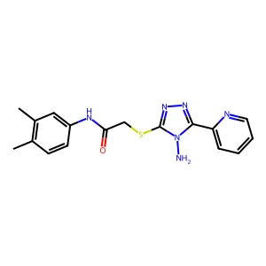 2-{[4-amino-5-(pyridin-2-yl)-4H-1,2,4-triazol-3-yl]sulfanyl}-N-(3,4-dimethylphenyl)acetamide structure