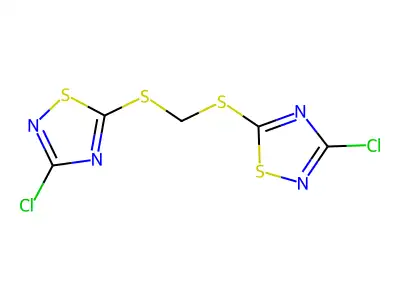 Bis(3-chloro-1,2,4-thiadiazol-5-ylthio)methane structure