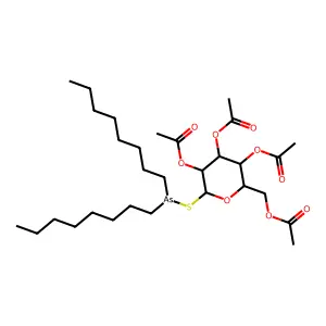 (3,4,5-Triacetyloxy-6-dioctylarsanylsulfanyloxan-2-yl)methyl acetate structure