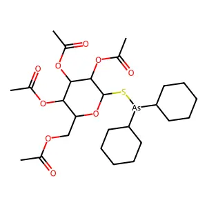 (3,4,5-triacetyloxy-6-dicyclohexylarsanylsulfanyloxan-2-yl)methyl acetate structure