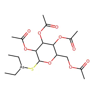 2,3,4,6-Tetra-O-acetyl-1-S-(diethylarsanyl)-1-thiohexopyranose structure