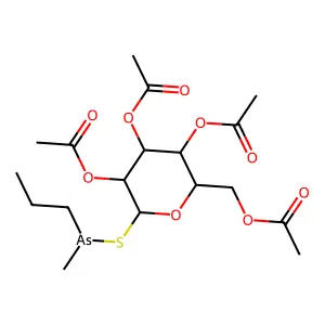 2,3,4,6-Tetra-O-acetyl-1-S-[methyl(propyl)arsanyl]-1-thiohexopyranose structure