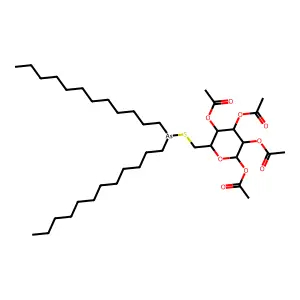 1,2,3,4-Tetra-O-acetyl-6-S-(didodecylarsanyl)-6-thiohexopyranose structure