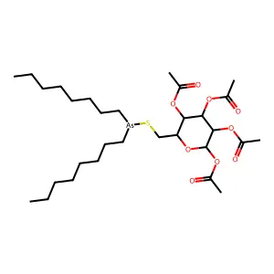 1,2,3,4-Tetra-O-acetyl-6-S-(dioctylarsanyl)-6-thiohexopyranose structure