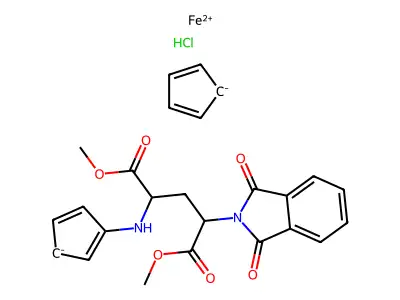 Dimethyl 4-ferrocenylamino-N-phthalylglutamate hydrochloride structure