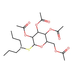 2,3,4,6-Tetra-O-acetyl-1-S-(dipropylarsanyl)-1-thiohexopyranose structure