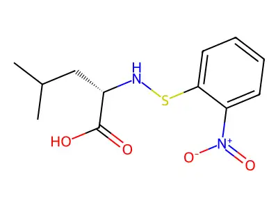 4-Methyl-2-[(2-nitrophenyl)sulfanylamino]pentanoic acid structure