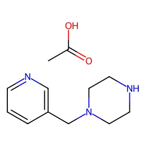 Piperazine, 1-(3-pyridinylmethyl)-, monoacetate structure