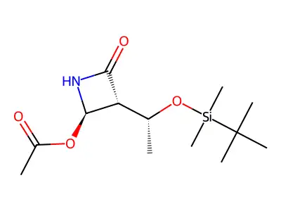 [(2R)-3-[(1R)-1-[tert-butyl(dimethyl)silyl]oxyethyl]-4-oxoazetidin-2-yl] acetate structure