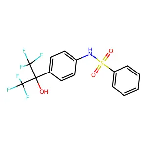 N-[4-(1,1,1,3,3,3-hexafluoro-2-hydroxypropan-2-yl)phenyl]benzenesulfonamide structure