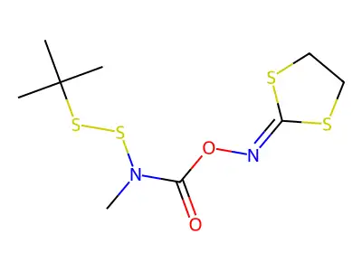 1,3-Dithiolan-2-one, O-((((1,1-dimethylethyl)dithio)methylamino)carbonyl)oxime structure