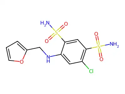1,3-Benzenedisulfonamide, 4-chloro-6-((2-furanylmethyl)amino)- structure
