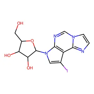 9-Iodo-7-pentofuranosyl-7H-imidazo[1,2-c]pyrrolo[3,2-e]pyrimidine structure