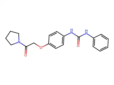 Pyrrolidine, 1-((4-(((phenylamino)carbonyl)amino)phenoxy)acetyl)- structure