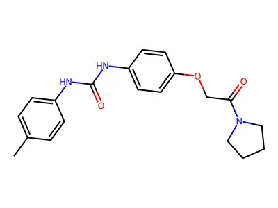 Pyrrolidine, 1-((4-((((4-methylphenyl)amino)carbonyl)amino)phenoxy)acetyl)- structure