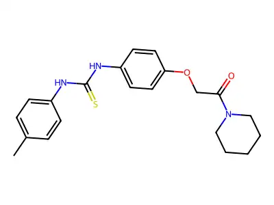 Piperidine, 1-((4-((((4-methylphenyl)amino)thioxomethyl)amino)phenoxy)acetyl)- structure