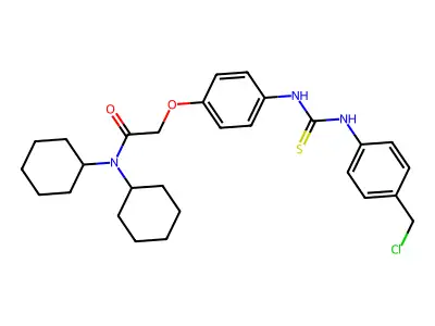 Acetamide, 2-(4-((((4-(chloromethyl)phenyl)amino)thioxomethyl)amino)phenoxy)-N,N-dicyclohexyl- structure